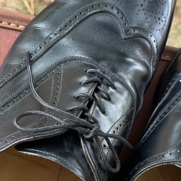 Men\'s Vintage Johnston & Murphy Size 10.5 A/3A Black Aristocraft Oxfords main image 4